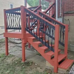 deck sealed with a two tone color scheme