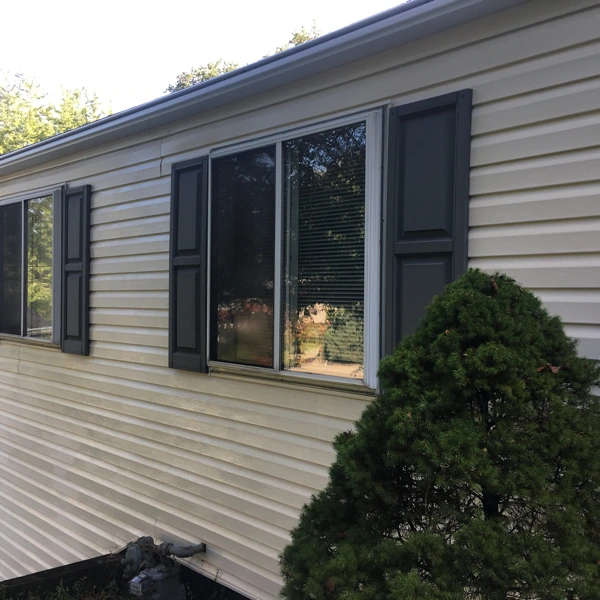 moldy house siding after soft washing monroeville, angle 2