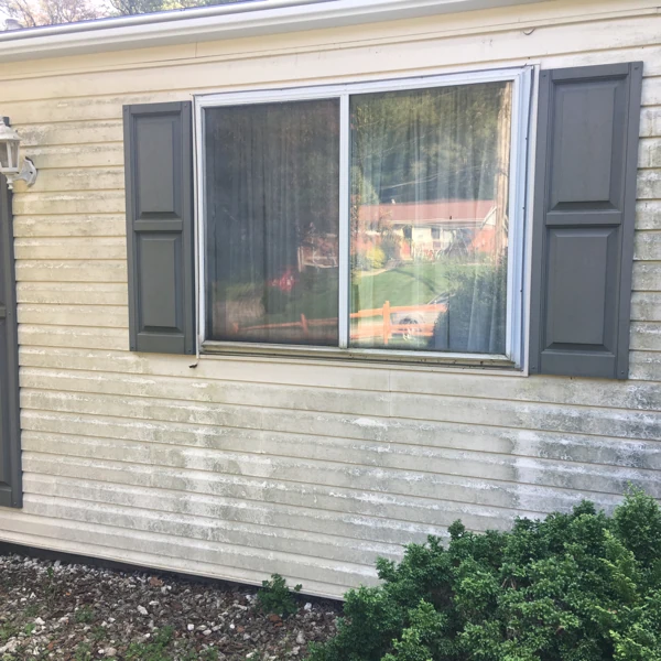 moldy house siding before soft washing monroeville, angle 3