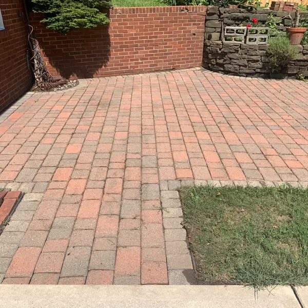 brick paver patio after cleaning monroeville angle 2