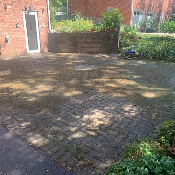 paver patio before cleaning monroeville angle 1