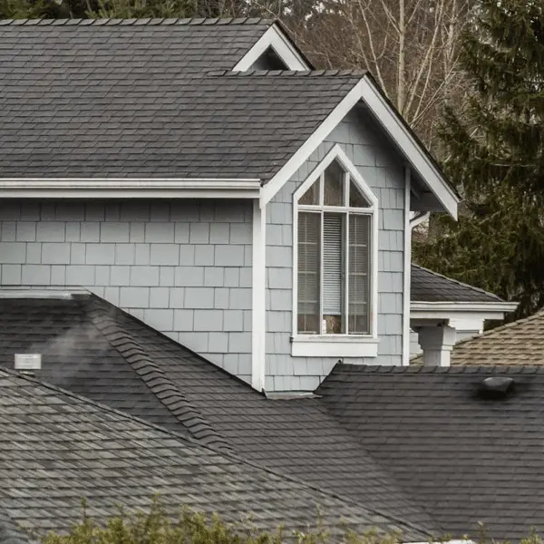 section of an asphalt roof