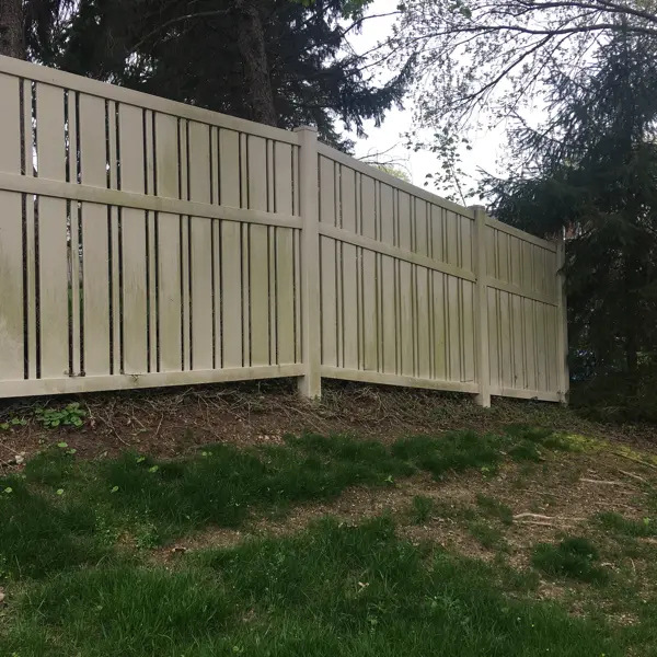 mildewy vinyl fence before cleaning wilkins township 2